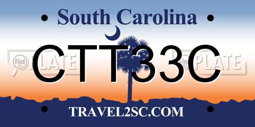 CTT33C South Carolina License Plate