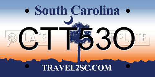 CTT53O South Carolina License Plate