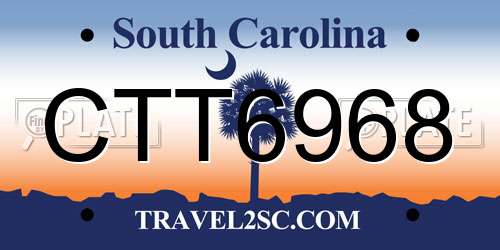 CTT6968 South Carolina License Plate