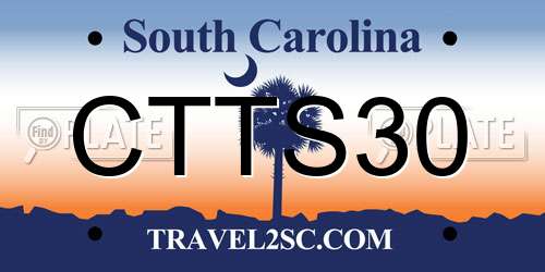 CTTS30 South Carolina License Plate