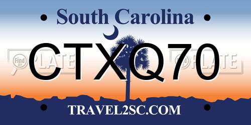CTXQ70 South Carolina License Plate