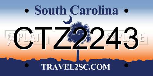 CTZ2243 South Carolina License Plate