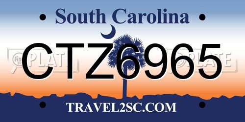 CTZ6965 South Carolina License Plate