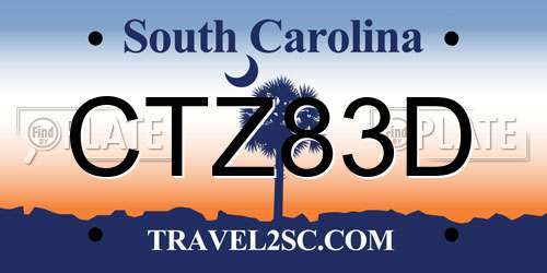 CTZ83D South Carolina License Plate