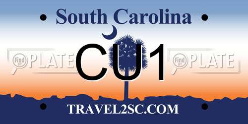 CU1 South Carolina License Plate