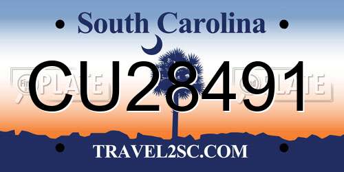 CU28491 South Carolina License Plate