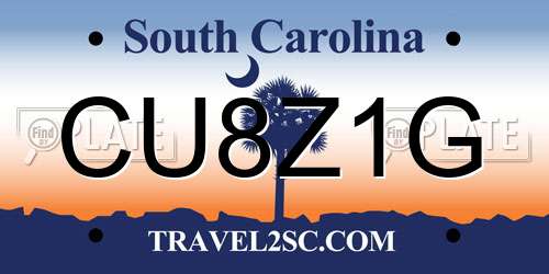 CU8Z1G South Carolina License Plate
