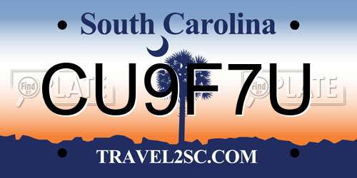 CU9F7U South Carolina License Plate