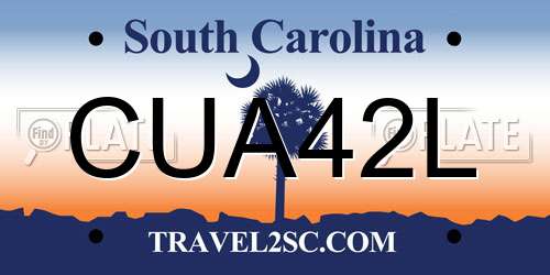 CUA42L South Carolina License Plate