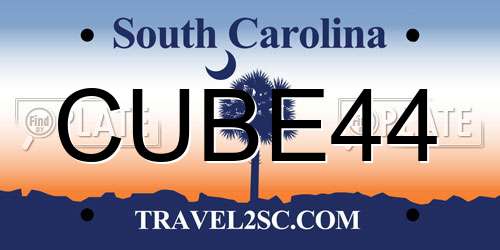 CUBE44 South Carolina License Plate