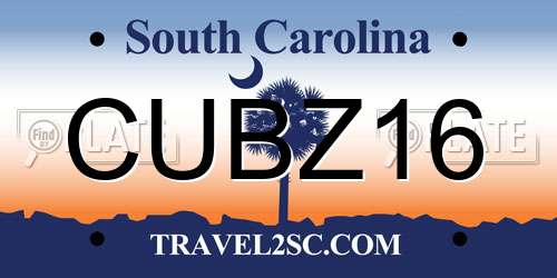 CUBZ16 South Carolina License Plate