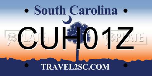 CUH01Z South Carolina License Plate