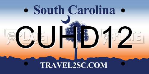 CUHD12 South Carolina License Plate
