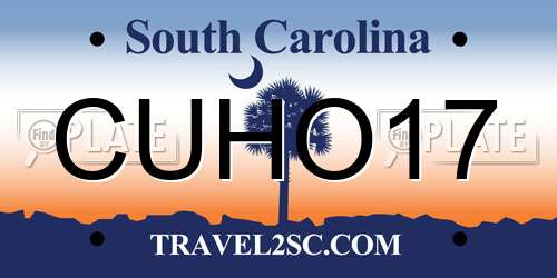 CUHO17 South Carolina License Plate
