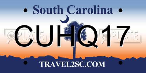 CUHQ17 South Carolina License Plate
