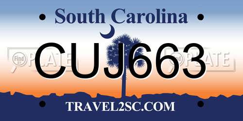 CUJ663 South Carolina License Plate