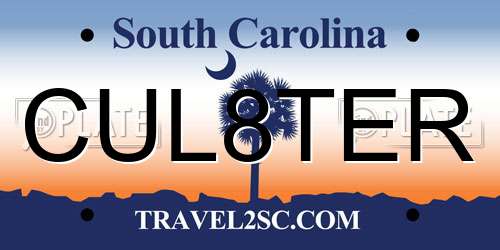 CUL8TER South Carolina License Plate