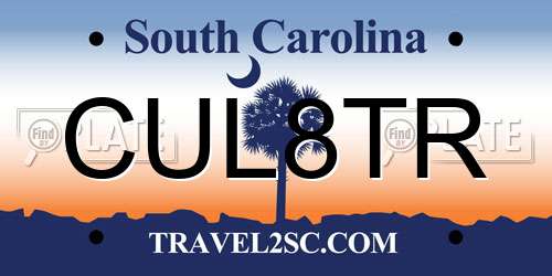 CUL8TR South Carolina License Plate