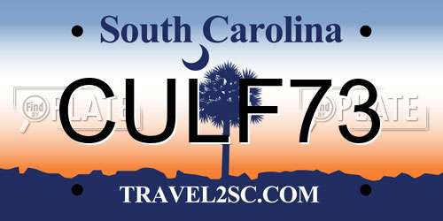 CULF73 South Carolina License Plate