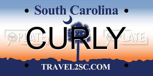 CURLY South Carolina License Plate