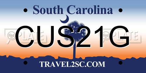 CUS21G South Carolina License Plate