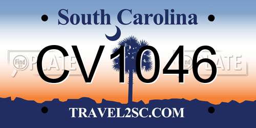 CV1046 South Carolina License Plate