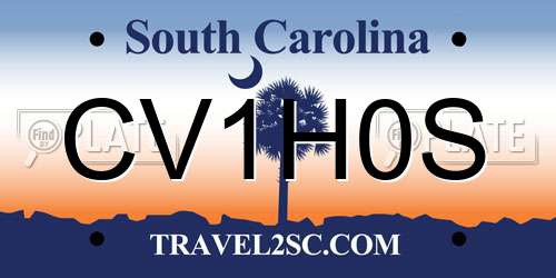 CV1H0S South Carolina License Plate