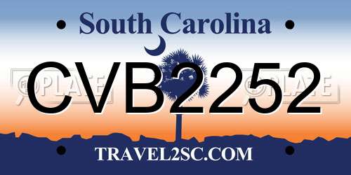 CVB2252 South Carolina License Plate