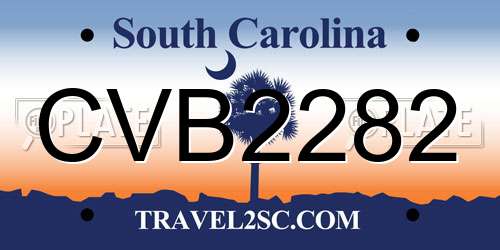 CVB2282 South Carolina License Plate