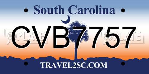 CVB7757 South Carolina License Plate