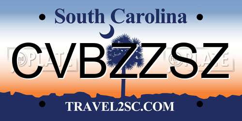CVBZZSZ South Carolina License Plate