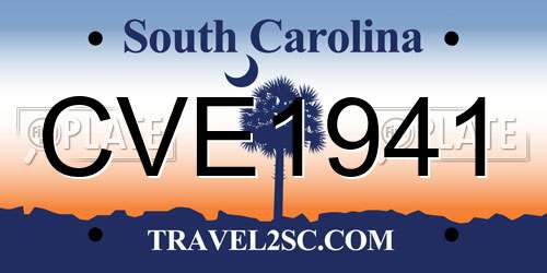 CVE1941 South Carolina License Plate