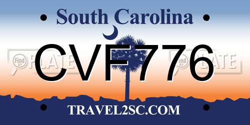 CVF776 South Carolina License Plate