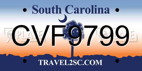 CVF9799 South Carolina License Plate