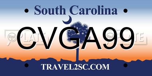 CVGA99 South Carolina License Plate