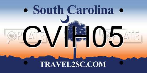 CVIH05 South Carolina License Plate