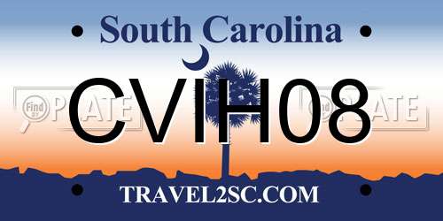 CVIH08 South Carolina License Plate