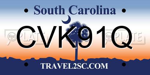 CVK91Q South Carolina License Plate