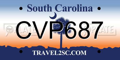 CVP687 South Carolina License Plate