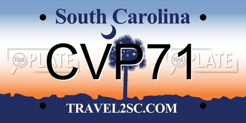 CVP71 South Carolina License Plate