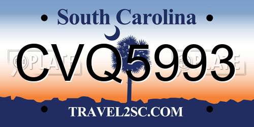 CVQ5993 South Carolina License Plate