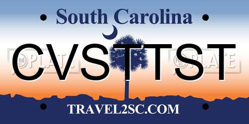 CVSTTST South Carolina License Plate