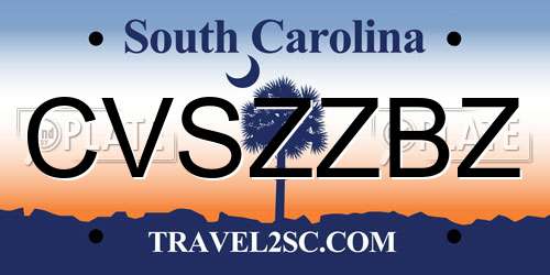 CVSZZBZ South Carolina License Plate