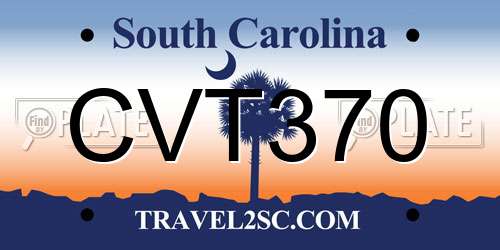 CVT370 South Carolina License Plate