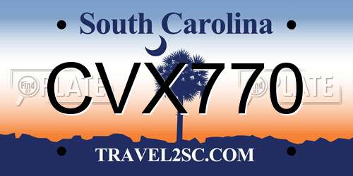 CVX770 South Carolina License Plate