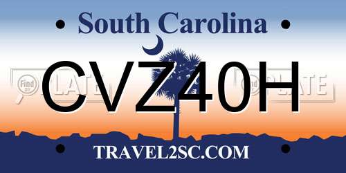 CVZ40H South Carolina License Plate
