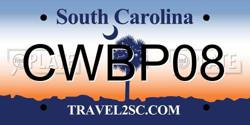 CWBP08 South Carolina License Plate