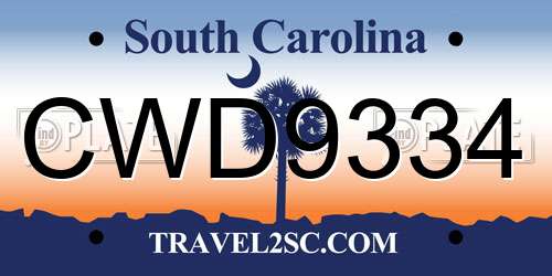 CWD9334 South Carolina License Plate