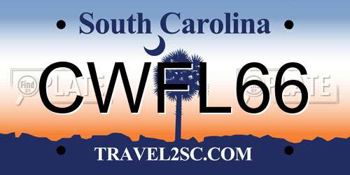 CWFL66 South Carolina License Plate