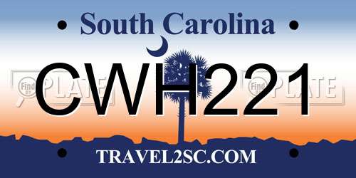 CWH221 South Carolina License Plate